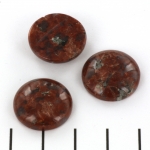 cabochon round 18 mm - red brown