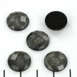 cabochon facet 13.5 mm - zwart