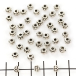 cylinder bead - silver 5 mm