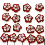 Cloisonné plat bloem - rood
