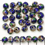 Cloisonné rond 8 mm - donkerblauw