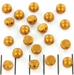 Cabochon two-hole 6 mm - matte metallic goldenrod