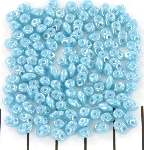 superduo 2.5 x 5 mm - turquoise blue white luster