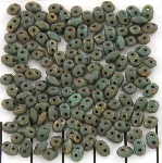 superduo 2.5 x 5 mm - turquoise green bronze picasso matte
