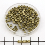 basic bead round 3 mm - saturated metallic golden lime