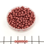 basic bead round 3 mm - saturated metallic valiant poppy