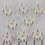 daisy spacer 17 mm - 5 rounds white silver