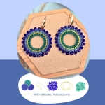 DIY kit ronde oorbellen - blauw en groen