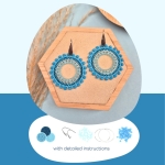 DIY kit ronde oorbellen - blauw en lichtblauw
