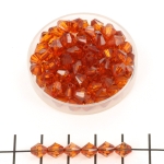 acrylic faceted conical 6 mm - orange brown