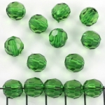 acrylic faceted round - green