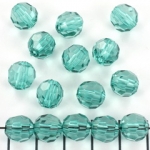 acrylic faceted round - turquoise green
