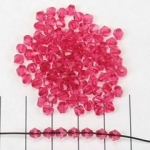 acrylic faceted conical 4 mm - fushia dark pink