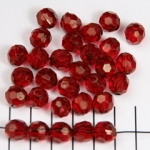 acrylic faceted round - dark red