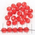 acrylic faceted round - red