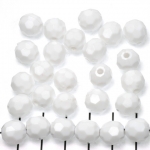 acrylic faceted round - white opaque