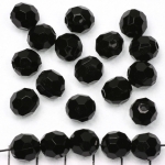 acrylic faceted round - black opaque