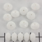 acrylic faceted rondelle 8 mm - opaque white