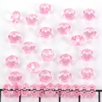 acrylic faceted flat round - light pink