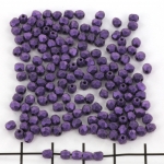 Czech faceted round 3 mm - metallic suede purple