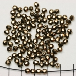 Czech faceted round 4 mm - gold bronze