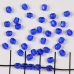 Czech faceted round 4 mm - cobalt blue
