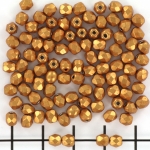 Czech faceted round 4 mm - saturated metallic flame