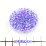 Czech faceted round 4 mm - dual coated pink blue