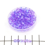 Czech faceted round 4 mm - dual coated purple blue