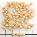 Czech faceted round 4 mm - luster opaque champagne