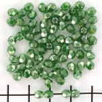 Czech faceted round 4 mm - luster dark peridot