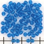 Czech faceted round 4 mm - matte capri blue