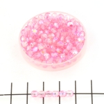Tsjechisch facet rond 4 mm - milky pink ab