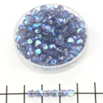 Czech faceted round 4 mm - montana blue ab