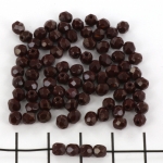 Czech faceted round 4 mm - opaque cocoa brown
