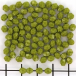 Czech faceted round 4 mm - opaque olive
