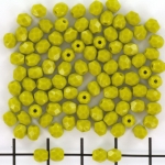 Czech faceted round 4 mm - opaque olivine