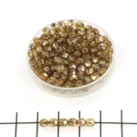Czech faceted round 4 mm - transparant gold smokey topaz