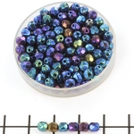 Tsjechisch facet rond 4 mm - blue iris