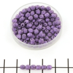Czech faceted round 4 mm - metallic suede purple