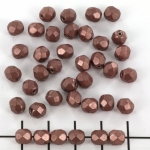 Czech faceted round 6 mm - saturated metallic butterum