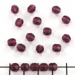 Czech faceted round 6 mm - purple amethyst