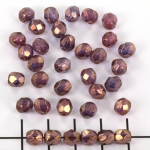Tsjechisch facet rond 6 mm - bronze purple