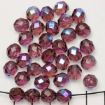Tsjechisch facet rond 8 mm - paars amethyst ab