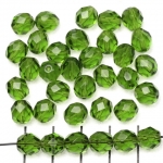Tsjechisch facet rond 8 mm - groen olivine