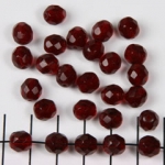 Tsjechisch facet rond 8 mm - rood garnet