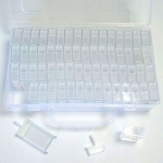 flip-top storage container - box with 64 flip-tops