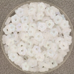 flower beads 5 mm - crystal ab full matted