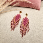 Maak je eigen fringe oorbellen  - peony pink