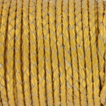 braided leather 3 mm - metallic gold